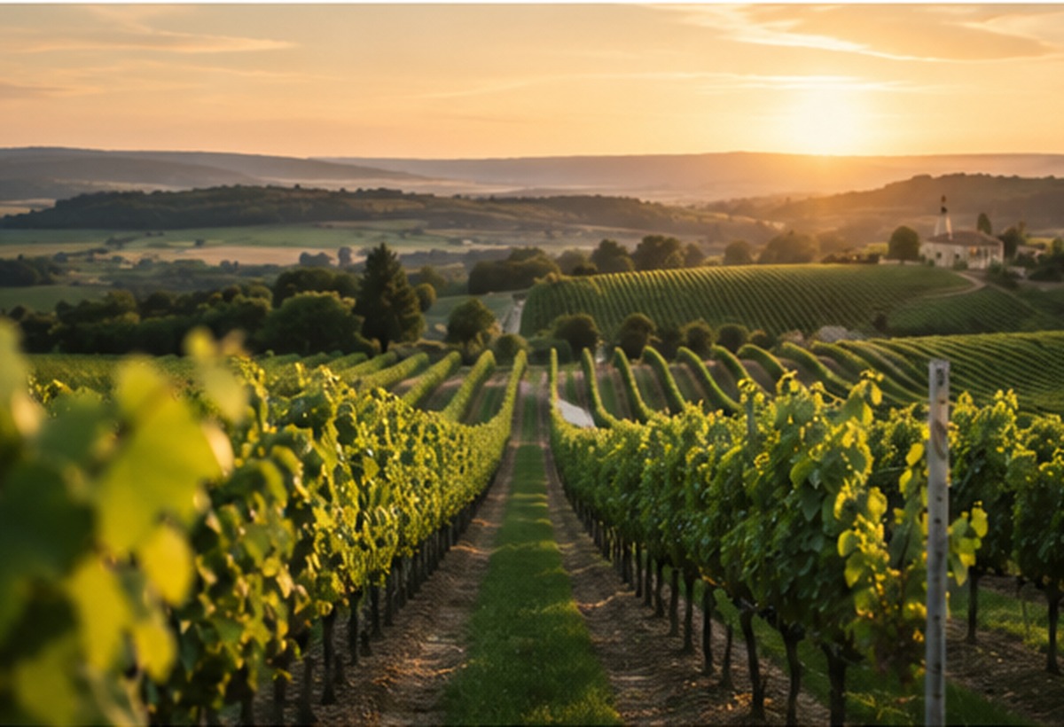Vineyards in the Bergerac wine region of Southwest France